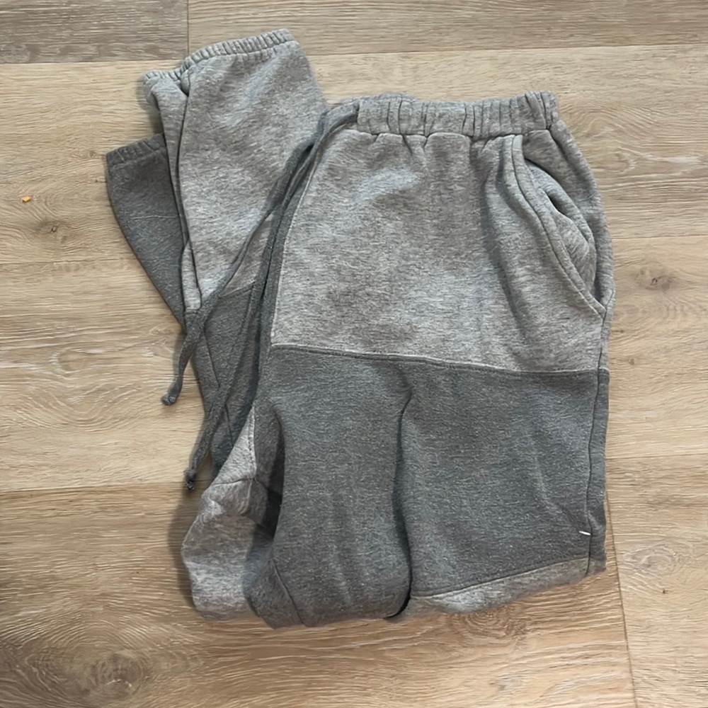 Grey color block sweatpants